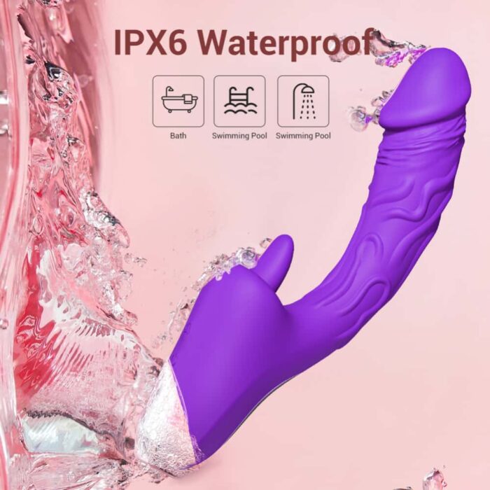 Lusthra Purple Realistic Tongue G-Spot Rabbit Vibrator